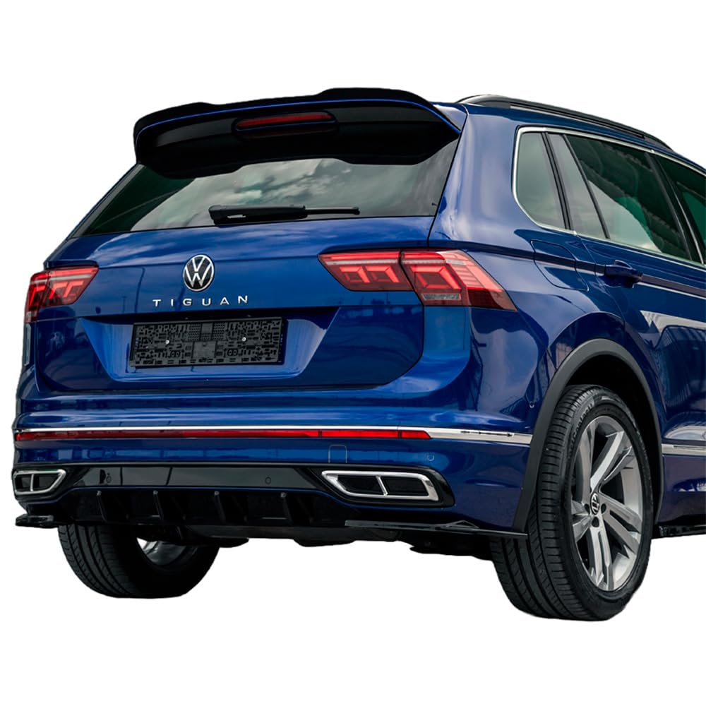 Hinten Splitter kompatibel mit VW Tiguan R-Line Mk2 Facelift 2020 bis 2024 2 Tlg Schwarz Glänzend von ONEWAY AUTO ACCESSORIES