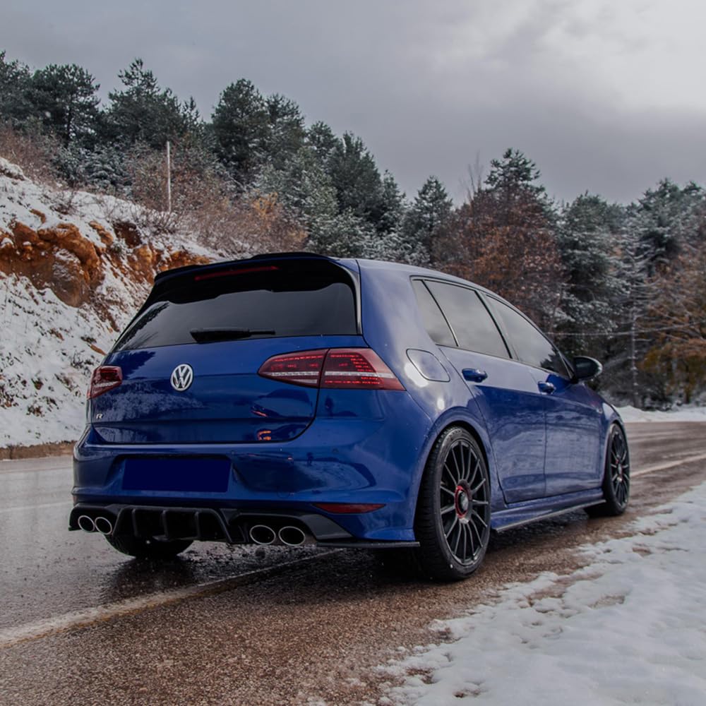Oneway Dachspoiler (Cap) kompatibel mit Volkswagen Golf VII (7&7.5) HB GTi/GTD/R/R Line 2013-2020 - Version 2 - Schwarz glänzend von ONEWAY AUTO ACCESSORIES