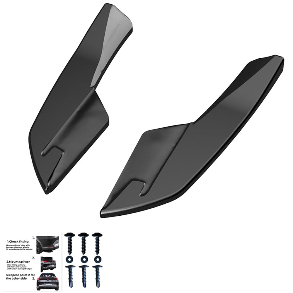 Oneway Heckschürzenansätze (Seitenteile) kompatibel mit Audi S3 8V Limousine 2013-2016 - Version 2 - Schwarz glänzend von ONEWAY AUTO ACCESSORIES