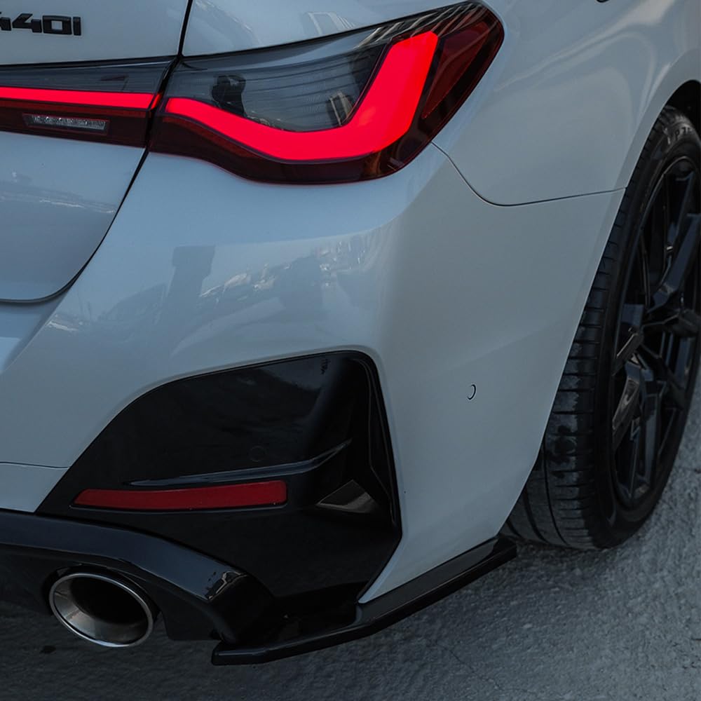 Oneway Heckschürzenansätze (Seitenteile) kompatibel mit BMW 4er G26 M-Pack/M440i 2021- - Schwarz glänzend von ONEWAY AUTO ACCESSORIES