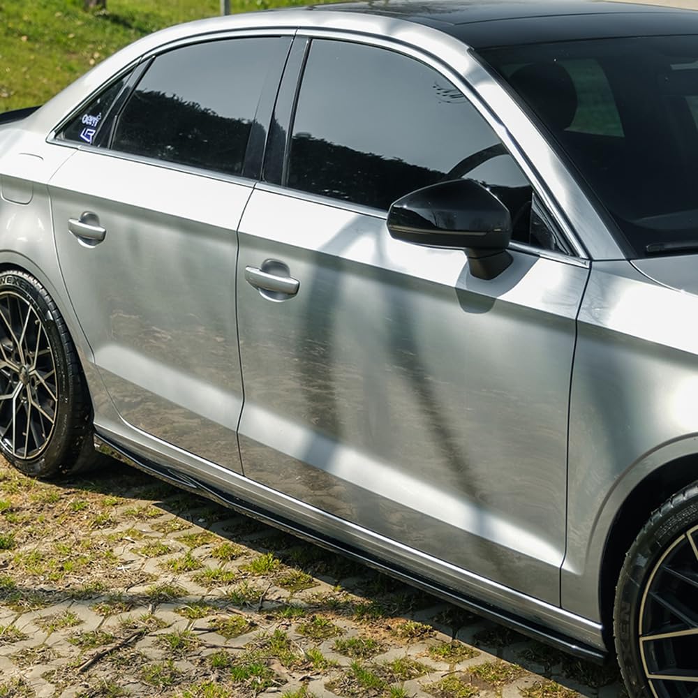 Oneway Satz Seitenschweller kompatibel mit Audi A3 (8V) Limousine Facelift 2016-2020 - Schwarz glänzend von ONEWAY AUTO ACCESSORIES