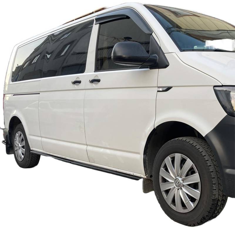 Oneway Satz Seitenschweller kompatibel mit Volkswagen Transporter T6.1 2020-2022 (Kurzer Radstand)- Schwarz glänzend von ONEWAY AUTO ACCESSORIES