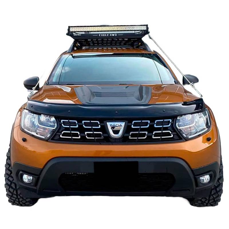 Oneway Motorhaubenhutze kompatibel mit Dacia Duster I 2010-2017 & Duster II 2018-2024 - Mattschwarz von ONEWAY AUTO ACCESSORIES