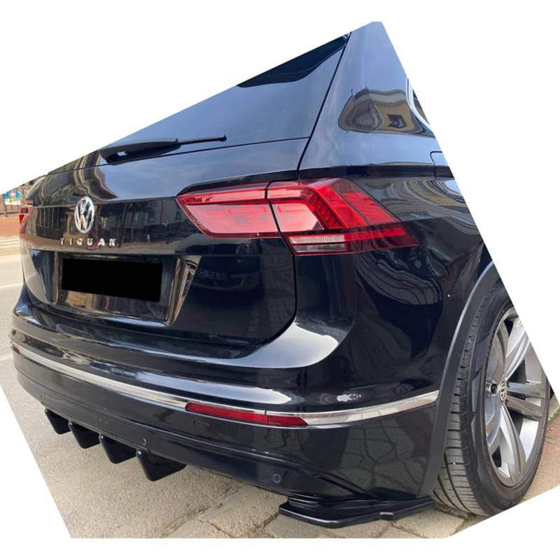 Oneway Heckschürzenansätze (Seitenteile) kompatibel mit Volkswagen Tiguan II Standart/R-Line 2016-2020 - Schwarz glänzend von ONEWAY AUTO ACCESSORIES