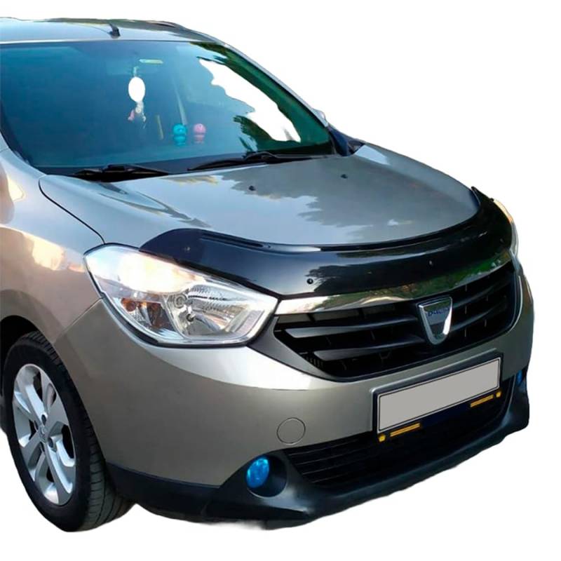 Oneway Motorhaubenschutz kompatibel mit Dacia Lodgy/Dokker 1.Gen. 2012-2020 - Schwarz glänzend von ONEWAY AUTO ACCESSORIES