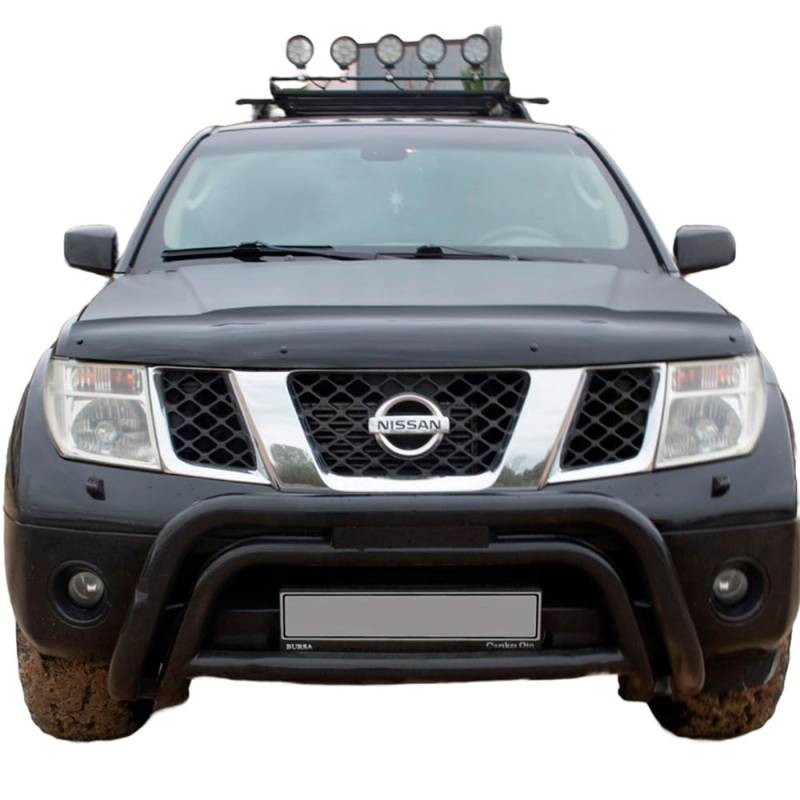 Oneway Motorhaubenschutz kompatibel mit Nissan Navara D40 2005-2010 - Schwarz glänzend von ONEWAY AUTO ACCESSORIES