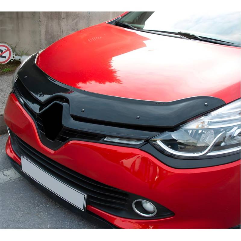 Oneway Motorhaubenschutz kompatibel mit Renault Clio D 2012-2019 - Schwarz glänzend von ONEWAY AUTO ACCESSORIES