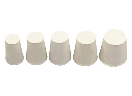 Onpira 10x Gummistopfen Gummi Stopfen konisch Pfropf Verschluss Korken Silikon Weiß Größe 0 von Onpira
