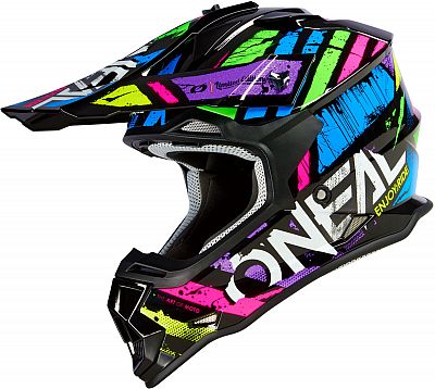 ONeal 2SRS Glitch S23, Motocrosshelm - Schwarz/Blau/Grün/Lila/Pink - S ONeal 2SRS Glitch S23, Motocrosshelm - Schwarz/Blau/Grün/Lila/Pink - S von ONeal