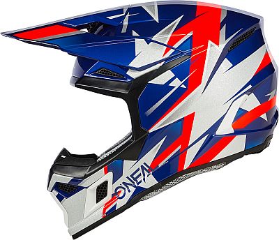 ONeal 3SRS Ride, Motocrosshelm - Blau/Silber/Rot - XL von ONeal