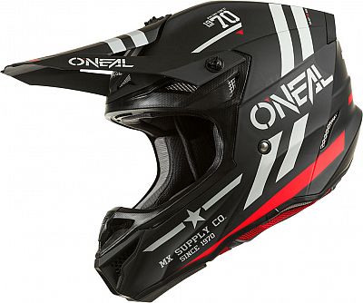 ONeal 5SRS Squadron V.22, Motocrosshelm - Matt Schwarz/Grau/Rot - S von ONeal