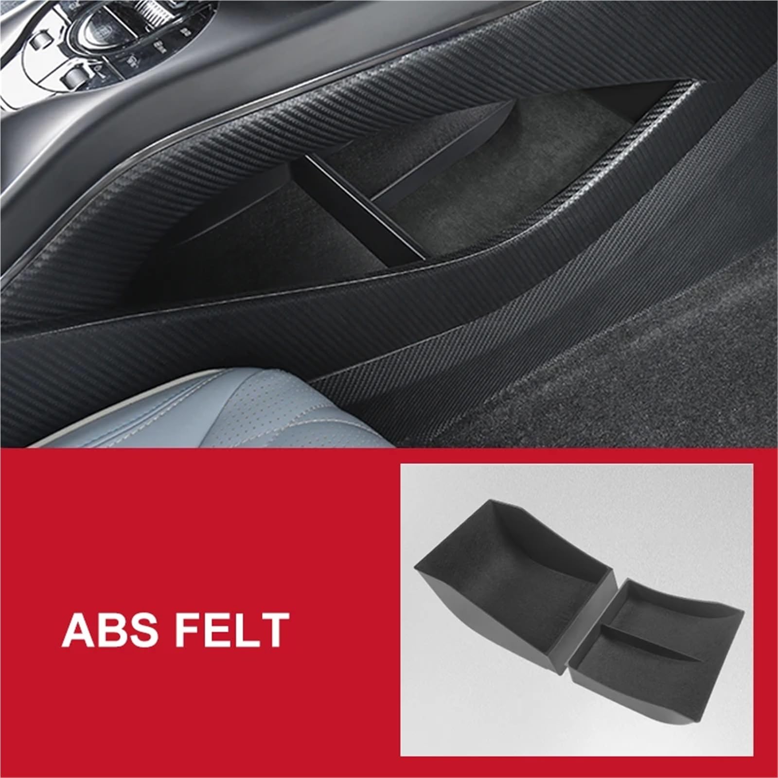2 Stück Kompatibel mit BYD Seal 2023 2022 Styling Zentrale Steuerung Aufbewahrungsbox Zentrale dedizierte Aufbewahrungsbox Autozubehör(2Pcs Abs) von OPALENDIR