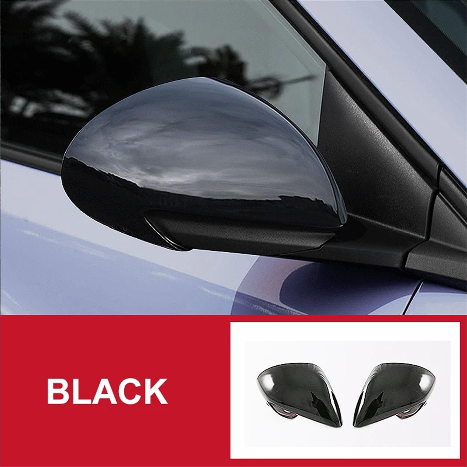 Kompatibel mit BYD Dilphin 2022 2023 Carbon Black Rückspiegel-Seitenspiegelverkleidung Rückspiegel-Regenschutzabdeckung Zubehör(2Pcs Black) von OPALENDIR