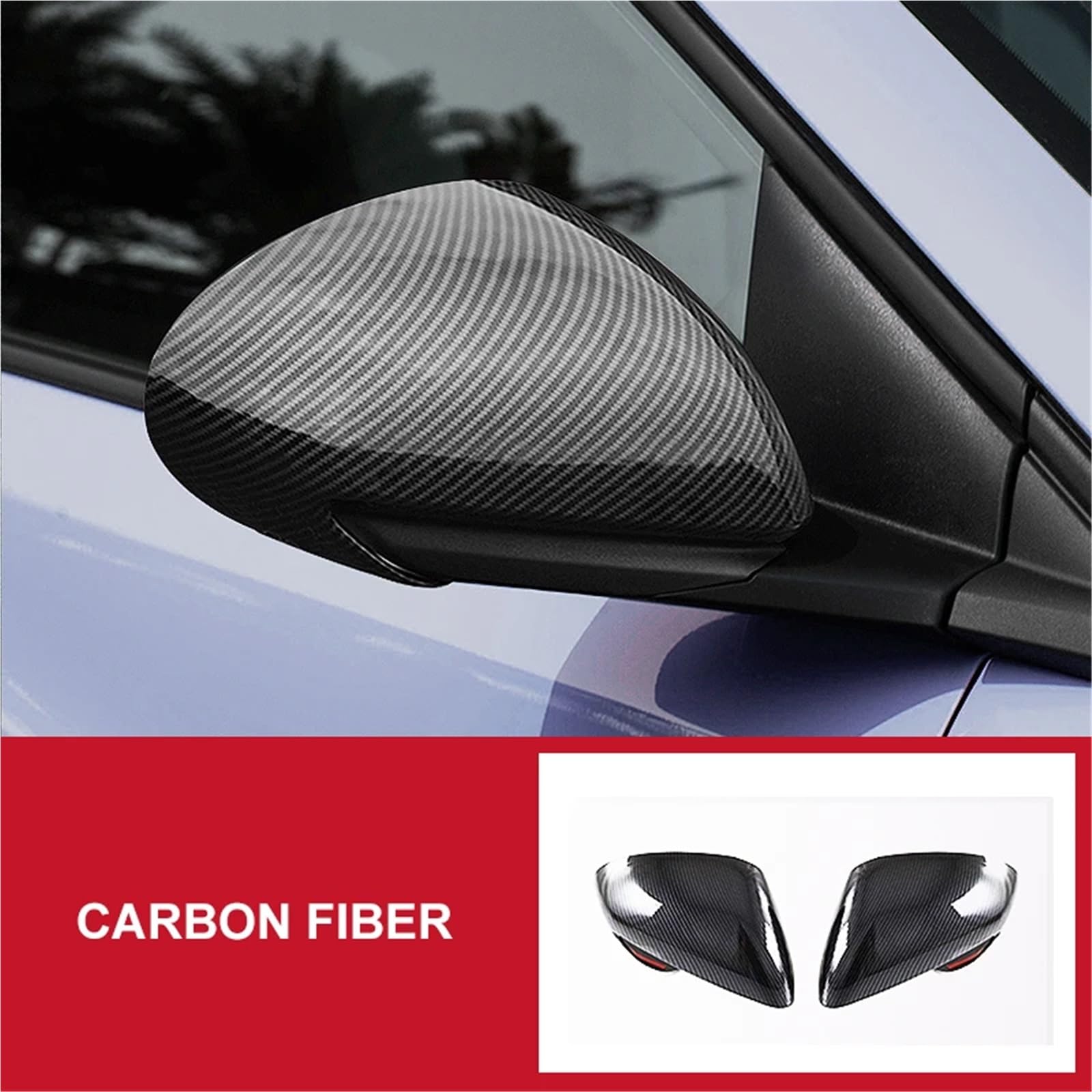 Kompatibel mit BYD Dilphin 2022 2023 Carbon Black Rückspiegel-Seitenspiegelverkleidung Rückspiegel-Regenschutzabdeckung Zubehör(2Pcs Carbon Fiber) von OPALENDIR