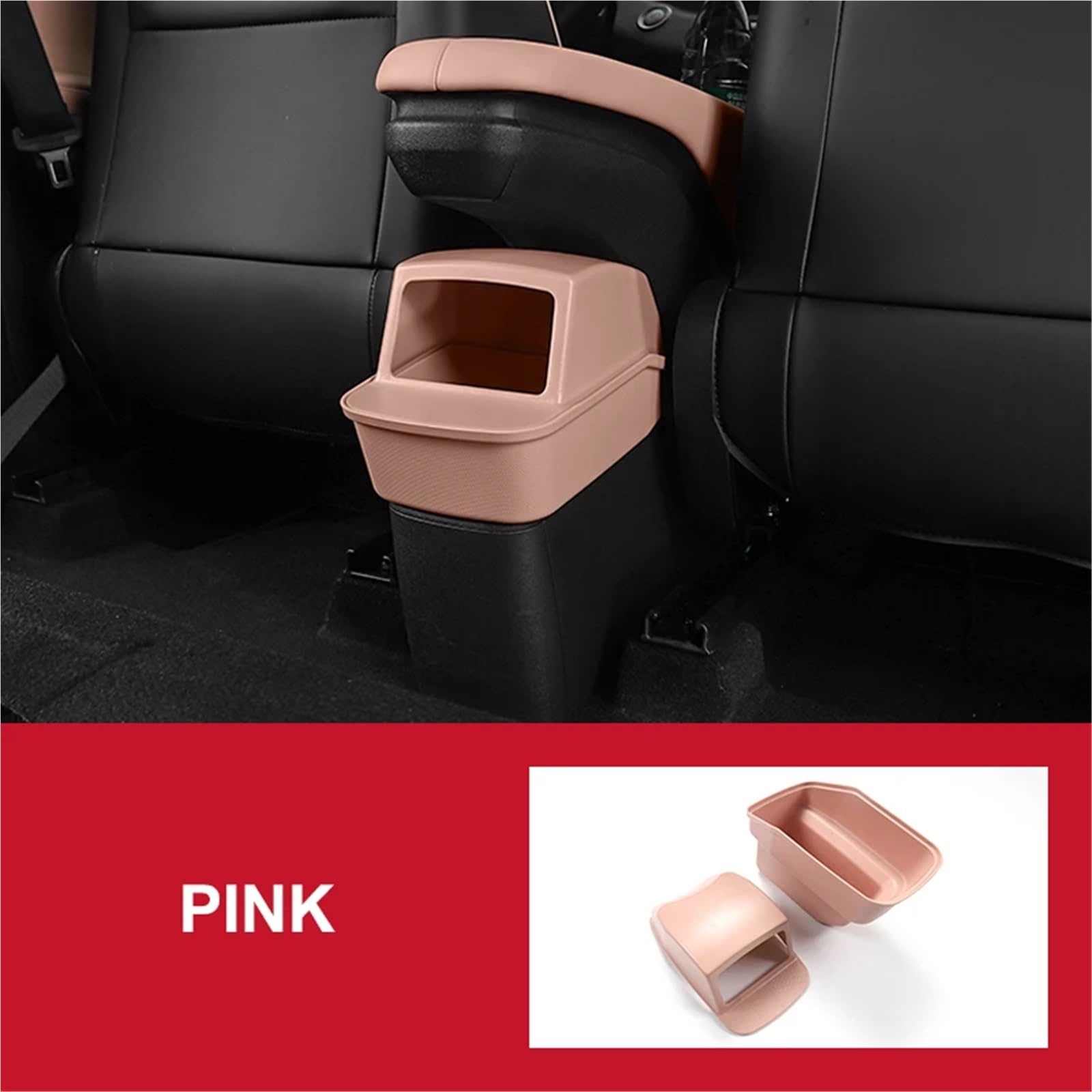 Kompatibel mit BYD Seagull 2024 2023, Aufbewahrungsbox hinten, Aufbewahrungsbox innen, Aufbewahrungsbox for Mülltonnen, Autozubehör(Pink) von OPALENDIR