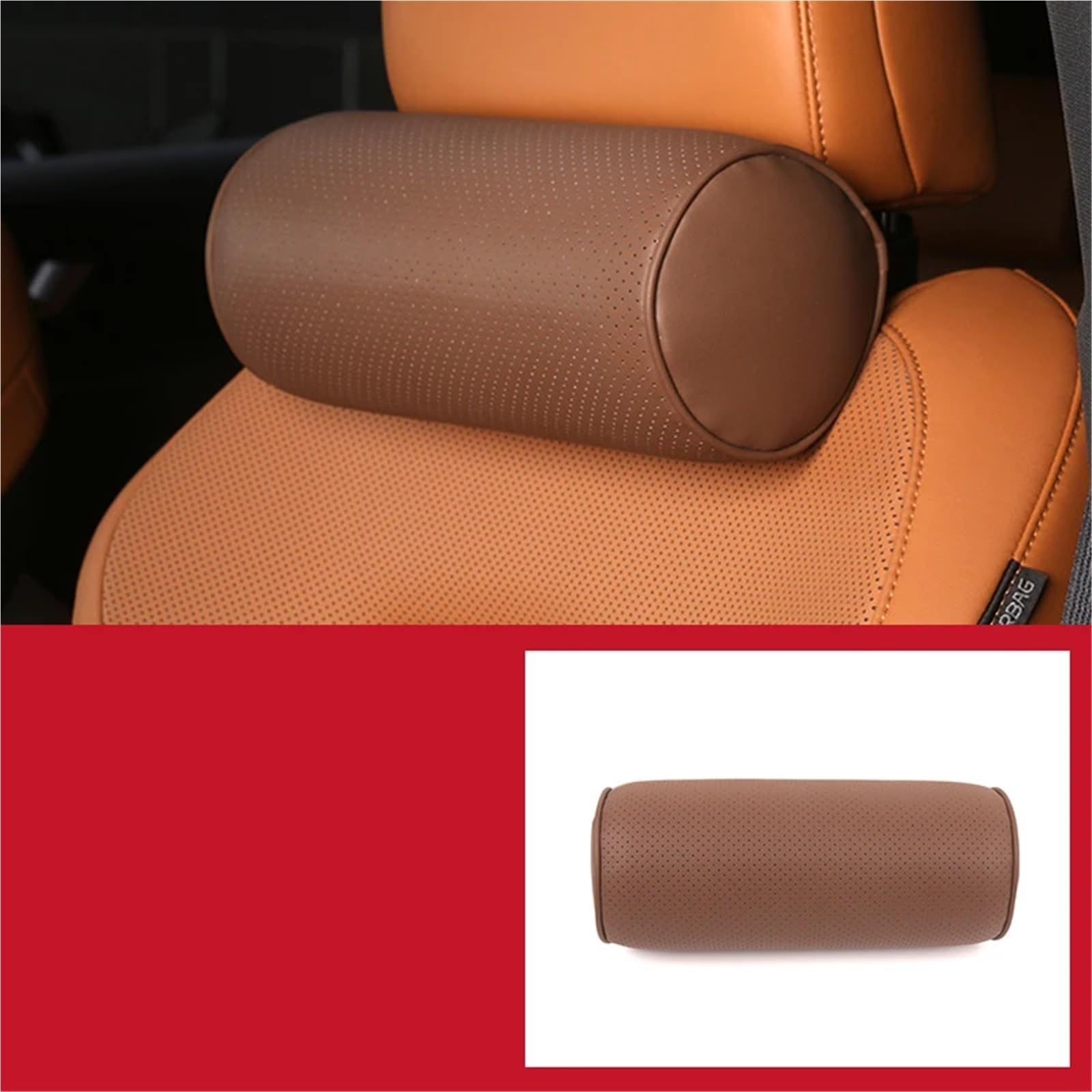 Kompatibel mit BYD Tang EV/DM-i 2021 2022 2023 Innenzubehör Vordersitz-Kopfstützen-Nackenkissen(Brown 1Pcs) von OPALENDIR