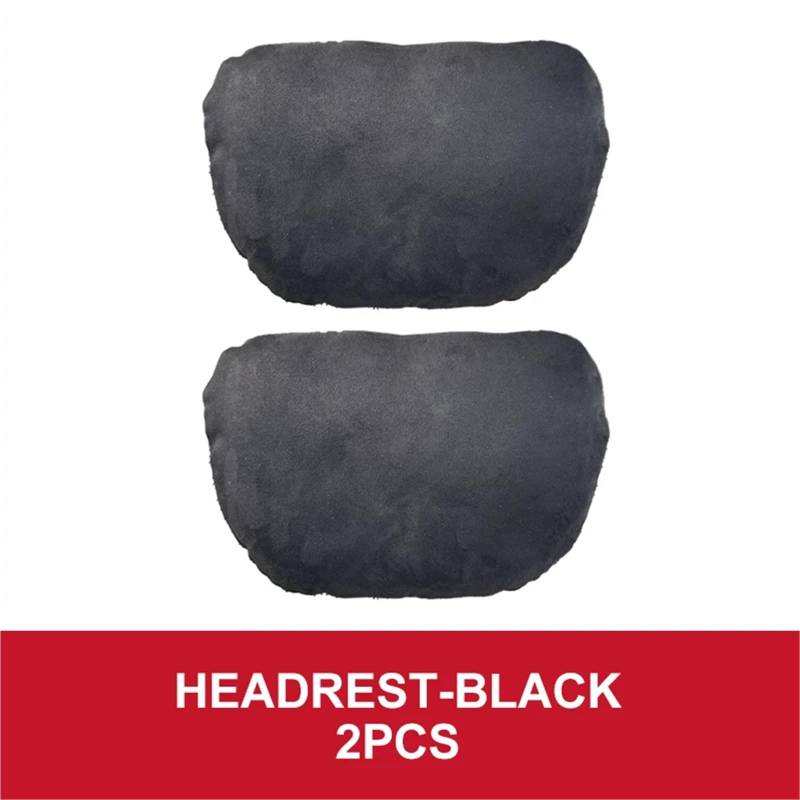 Kopfstütze Nackenkissen Lendenwirbelstütze Sitzkissen Nacken Kopf Taille Rückenkissen Polster Kompatibel mit BYD Dolphin 2023 2024 2025(Headrest Black 2Pcs) von OPALENDIR