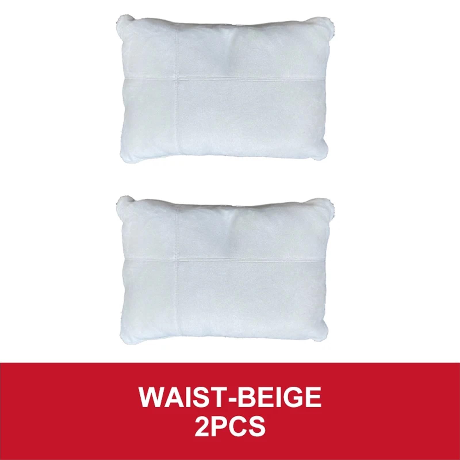 Kopfstütze Nackenkissen Lendenwirbelstütze Sitzkissen Nacken Kopf Taille Rückenkissen Polster Kompatibel mit BYD Dolphin 2023 2024 2025(Waist Beige 2Pcs) von OPALENDIR