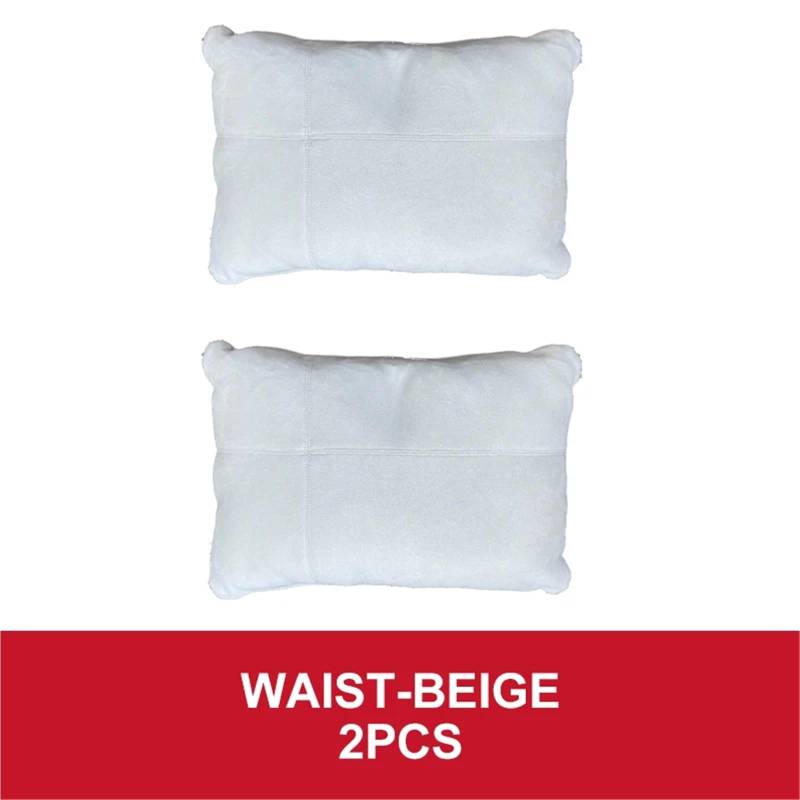 Kopfstütze Nackenkissen Lendenwirbelstütze Sitzkissen Nacken Kopf Taille Rückenkissen Polster Kompatibel mit BYD Dolphin 2023 2024 2025(Waist Beige 2Pcs) von OPALENDIR