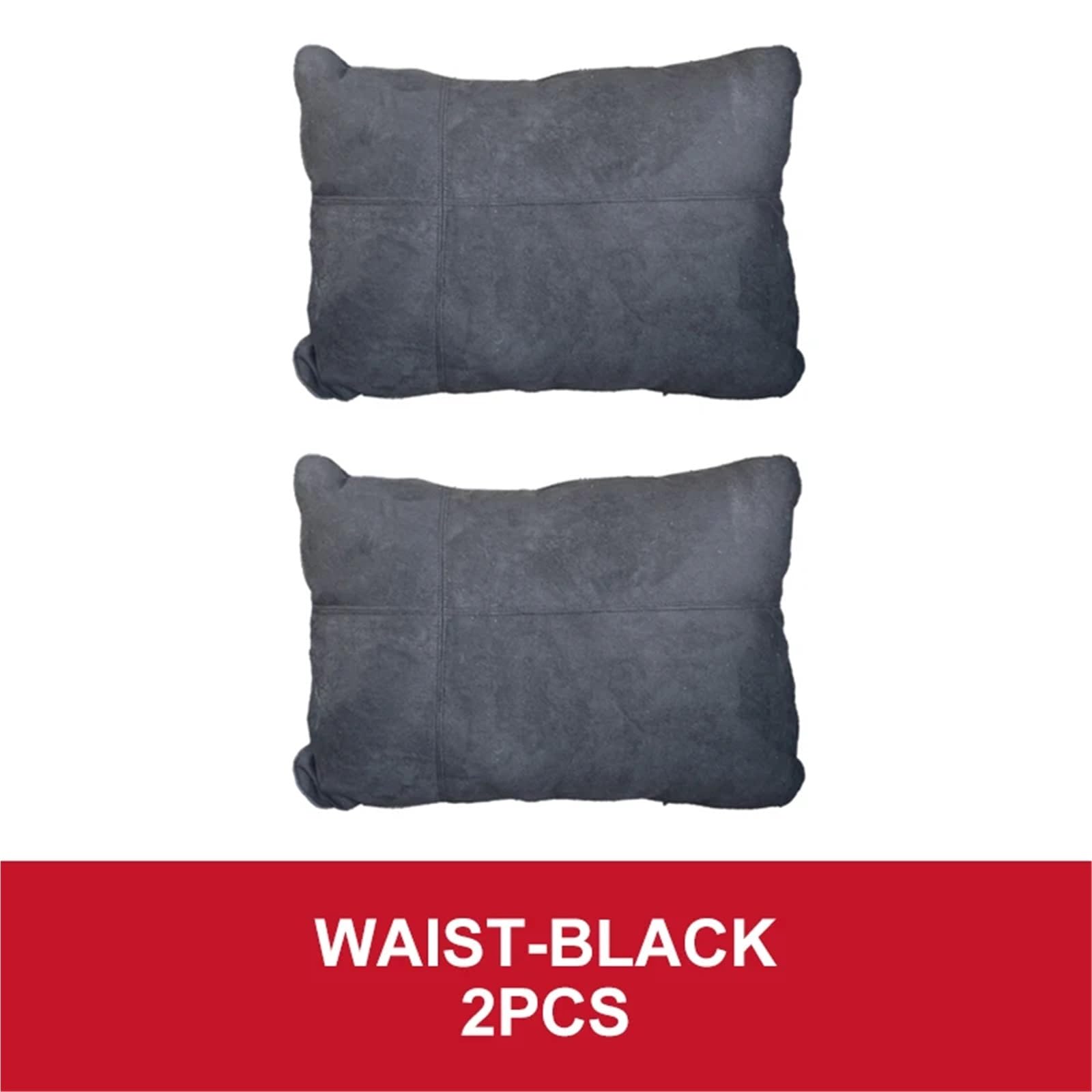 Kopfstütze Nackenkissen Lendenwirbelstütze Sitzkissen Nacken Kopf Taille Rückenkissen Polster Kompatibel mit BYD Dolphin 2023 2024 2025(Waist Black 2Pcs) von OPALENDIR