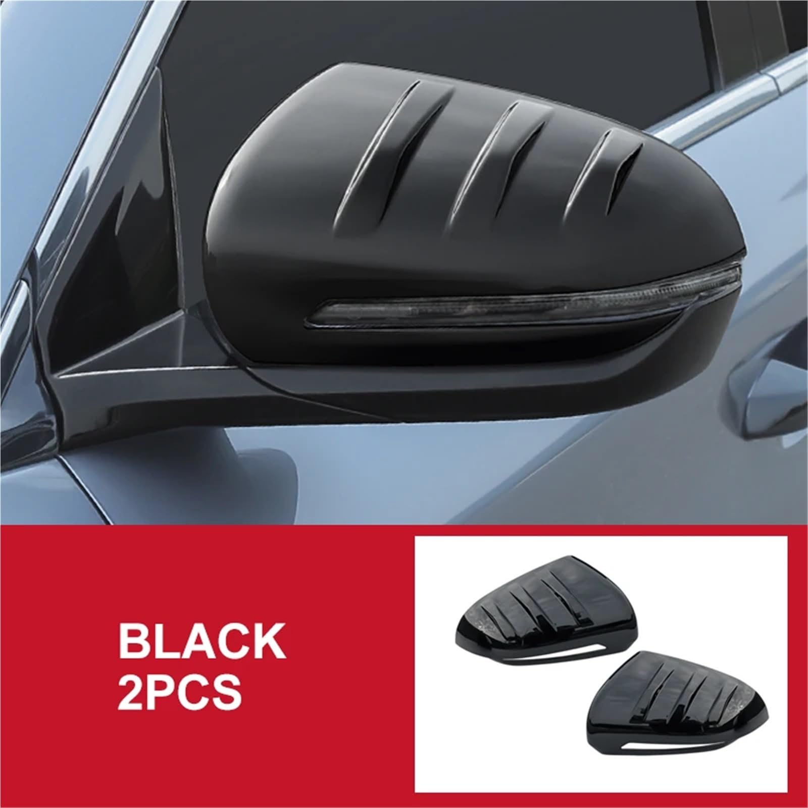 Rückspiegelabdeckung Kompatibel mit BYD Song Plus Abs Carbon Fiber Rückspiegel Dekoratives Schalenzubehör(Black 2Pcs) von OPALENDIR