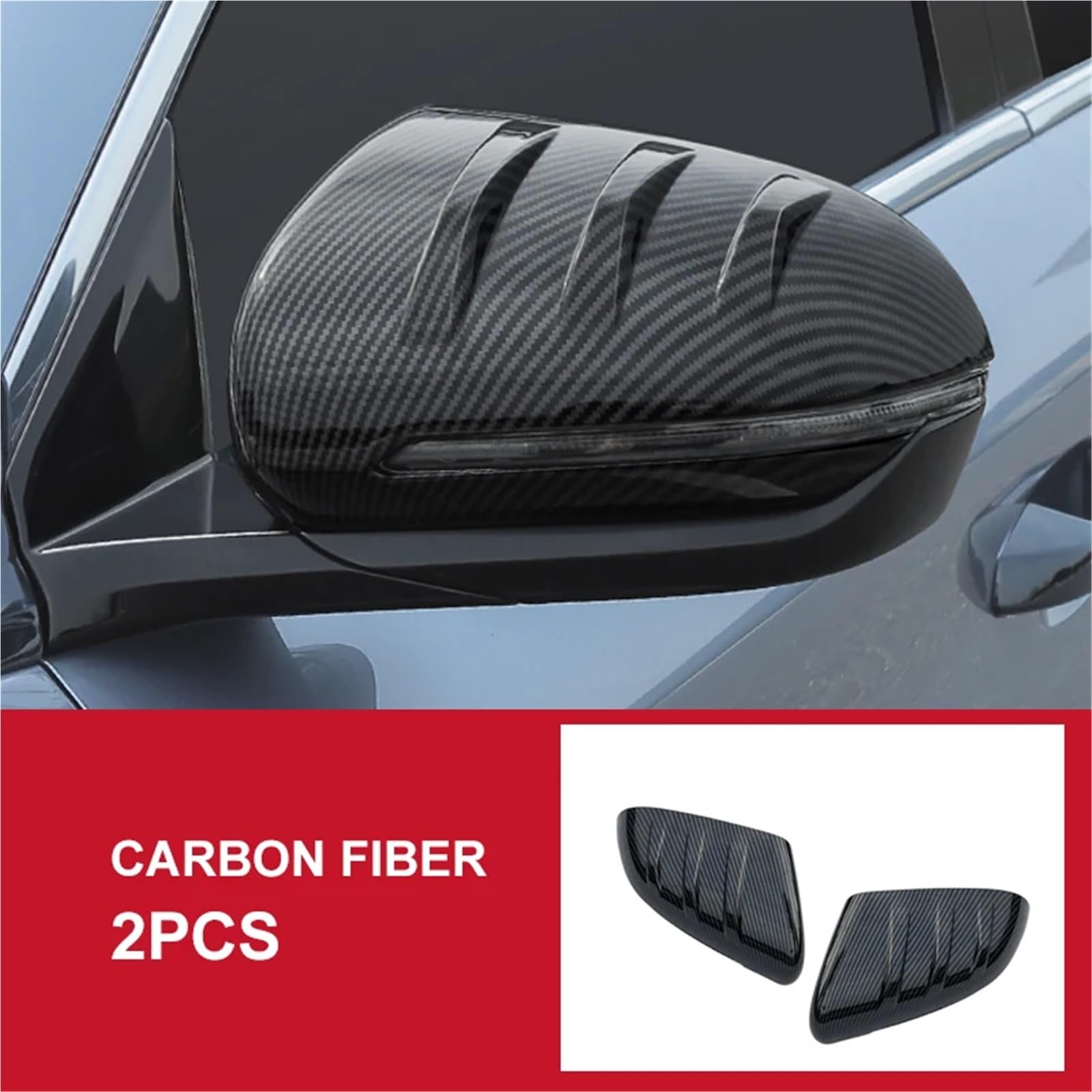 Rückspiegelabdeckung Kompatibel mit BYD Song Plus Abs Carbon Fiber Rückspiegel Dekoratives Schalenzubehör(Carbon Fiber 2Pcs) von OPALENDIR
