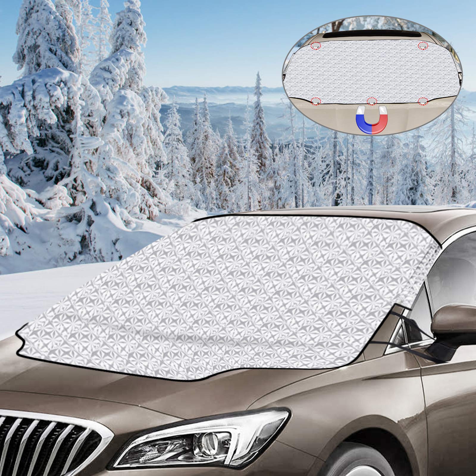 opamoo Frontscheibenabdeckung Auto, Scheibenabdeckung Magnet Fixierung Faltbare Abnehmbare Winterabdeckung, Autoscheibenabdeckung für Frost, Schnee, UV-Strahlung, Sonne -147 * 116 cm opamoo Frontscheibenabdeckung Auto, Scheibenabdeckung Magnet Fixierung Faltbare Abnehmbare Winterabdeckung, Autoscheibenabdeckung für Frost, Schnee, UV-Strahlung, Sonne -147 * 116 cm von OPAMOO
