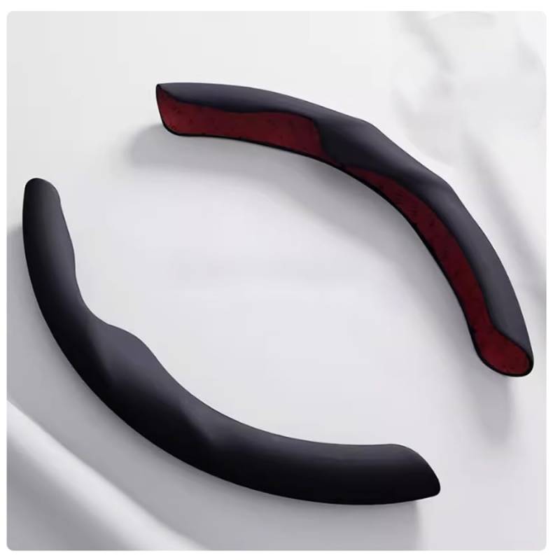 OPBVXQ 2 Stück Auto Lenkradbezug für Opel Corsa D A B C E F OPC 2017-2021, Universal Segmentiert Lenkradabdeckung Atmungsaktiv Anti Rutsch Lenkradschutz Steering Wheel Protective Cover,A Black von OPBVXQ