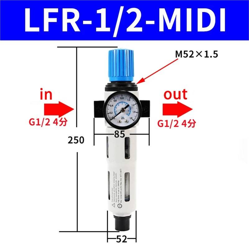 1.6Mpa Hochdruckregler-Luftfilter-Prozessor-Öl-Wasserabscheider-LFR-Art(LFR-G1l2-MIDI) von OPEUSLIEV
