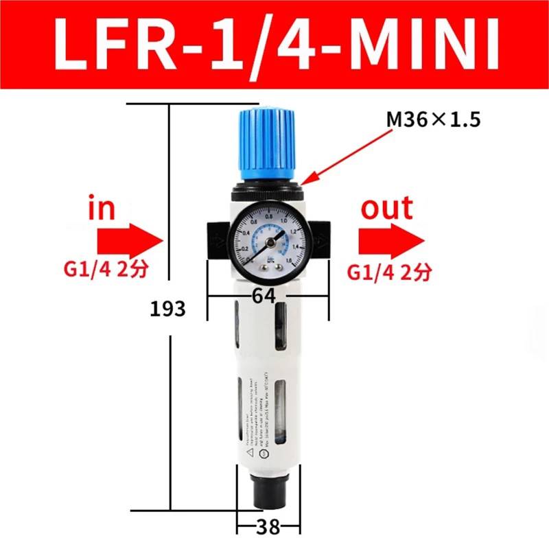 1.6Mpa Hochdruckregler-Luftfilter-Prozessor-Öl-Wasserabscheider-LFR-Art(LFR-G1l4-MINI) von OPEUSLIEV