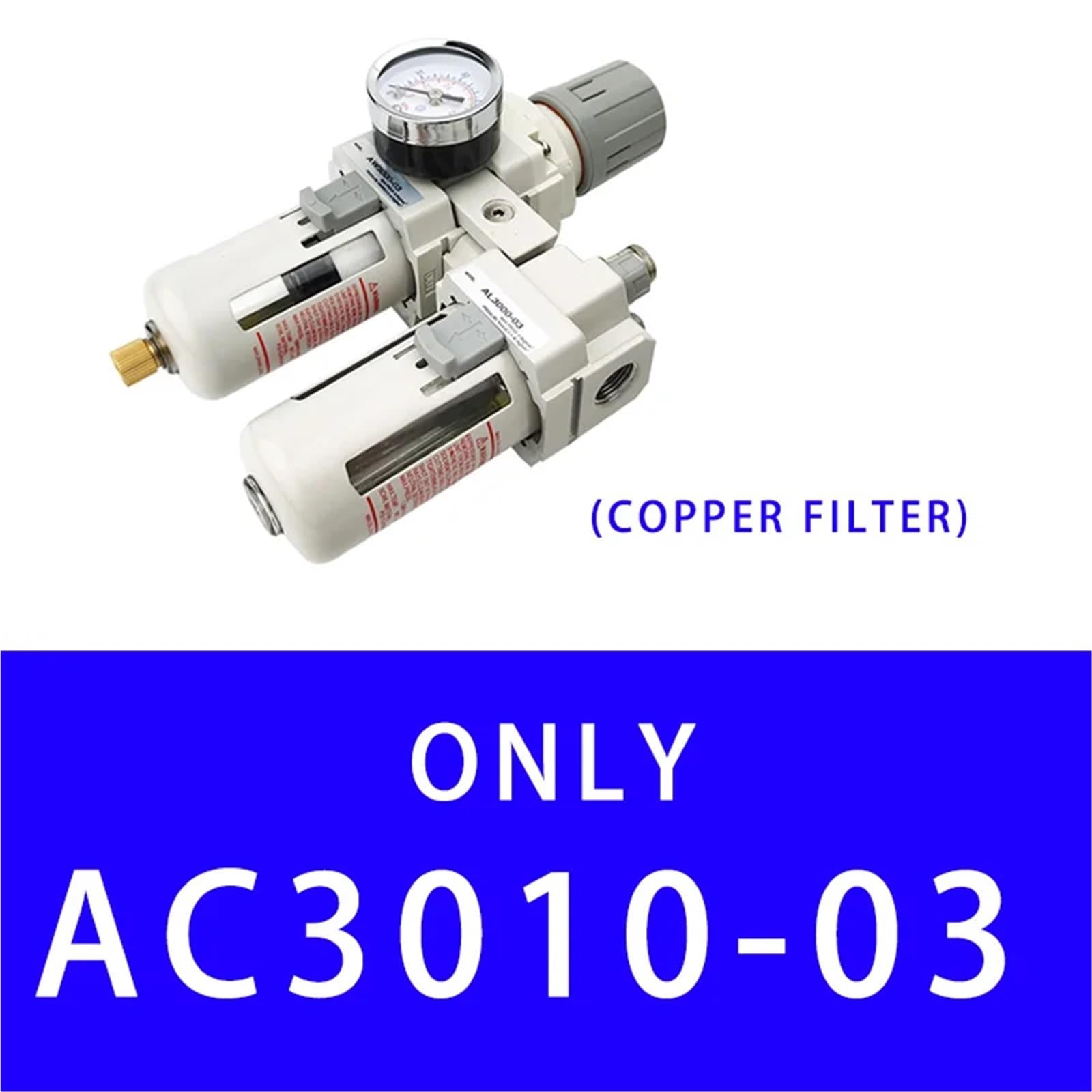 AC3010-03 Luftpumpen-Kompressorfilter, Druckregler, Falle, pneumatischer Ölabscheider, manuelle Entwässerungsversorgung, Feuchtigkeitsfilter(Copper) von OPEUSLIEV