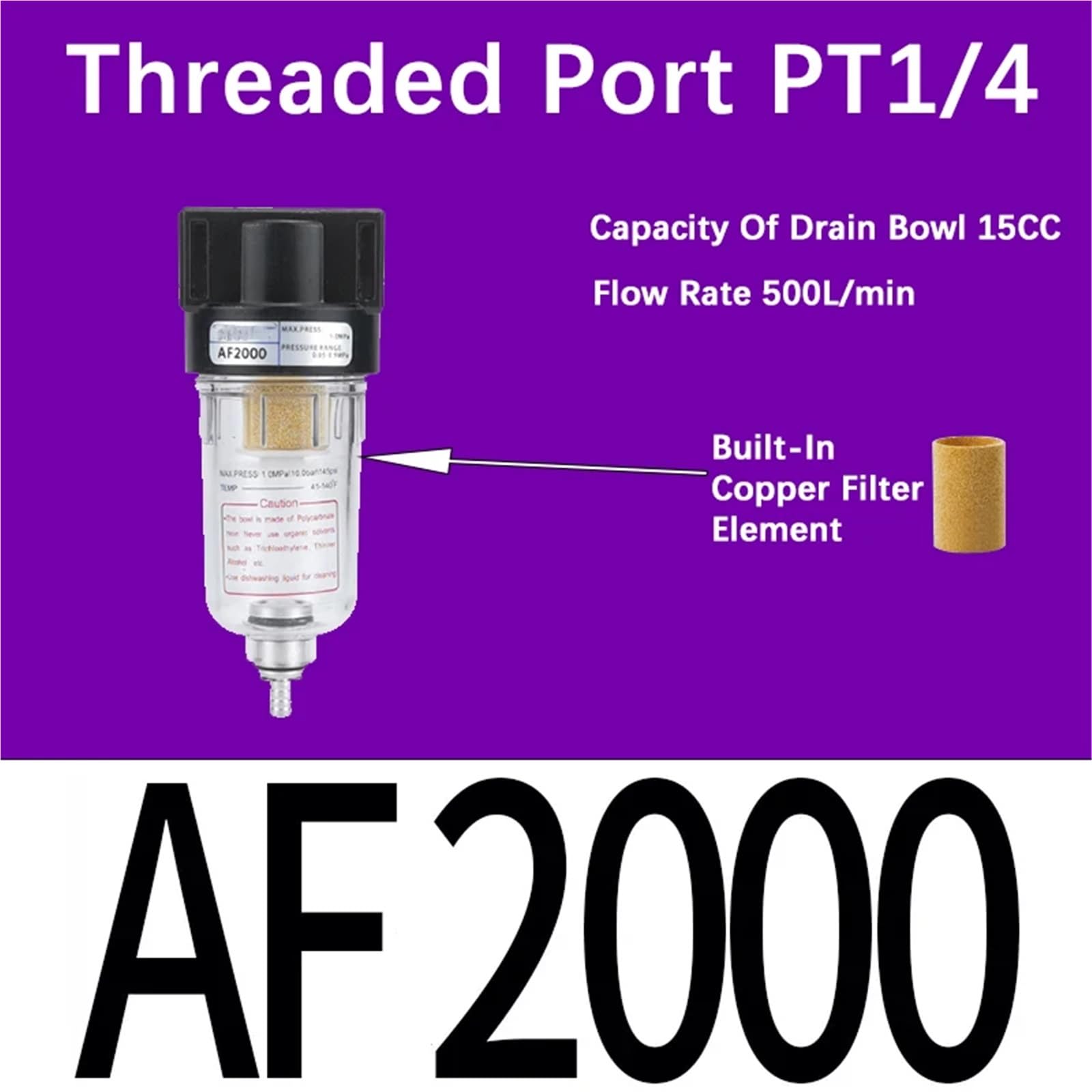 AL/AR/AF/AFC200 BL/BF/BR/BFC2000 3000 4000 PT1/4 "3/8" 1/2 "Luftaufbereitung Pneumatischer Kompressor Filter Ölabscheider(AF2000,Only Filter) von OPEUSLIEV