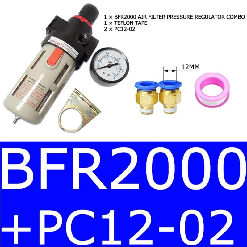 BFR2000 3000 4000 Pneumatische Behandlungseinheit Luftfilter Druckregler Kompressorfilter mit Manometer Ölabscheider(BFR200 AND PC12-02) von OPEUSLIEV