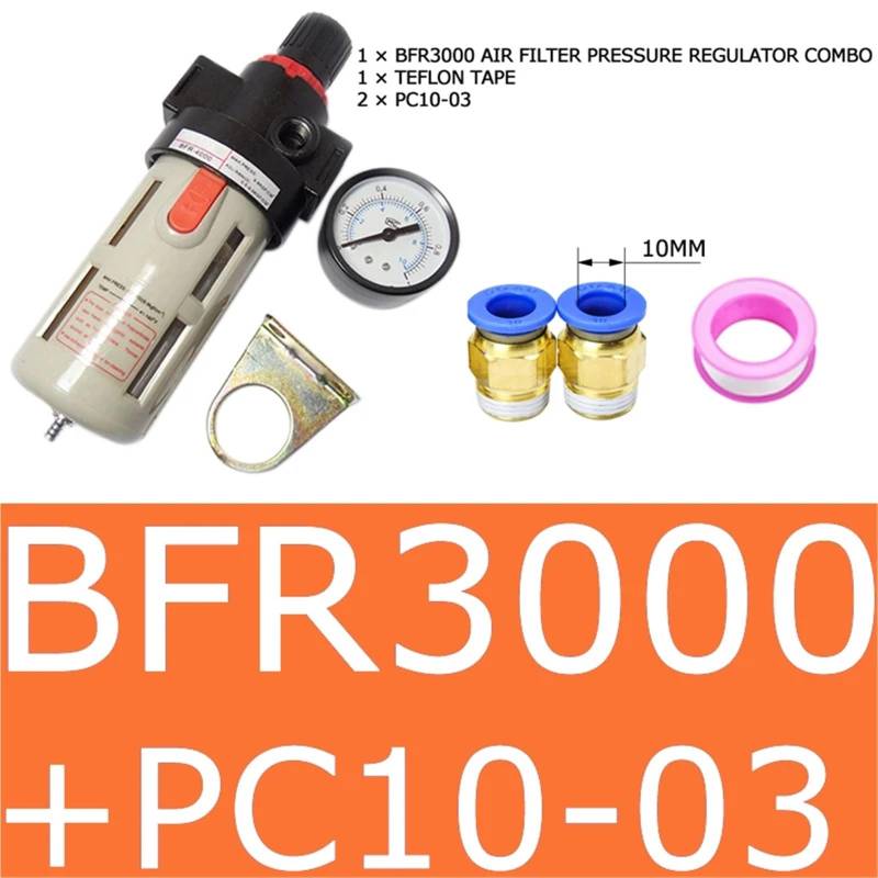 BFR2000 3000 4000 Pneumatische Behandlungseinheit Luftfilter Druckregler Kompressorfilter mit Manometer Ölabscheider(BFR3000 AND PC10-03) von OPEUSLIEV