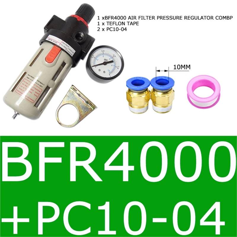 BFR2000 3000 4000 Pneumatische Behandlungseinheit Luftfilter Druckregler Kompressorfilter mit Manometer Ölabscheider(BFR4000 AND PC10-04) von OPEUSLIEV