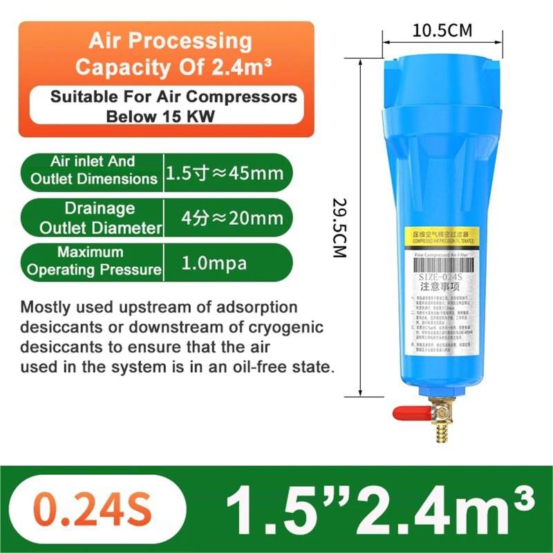 Druckluft-Präzisionsfilter Automatische Entwässerung QPS Luftkompressor Öl-Wasser-Abscheider Luftpumpe Kältetrockner(0.24S) von OPEUSLIEV