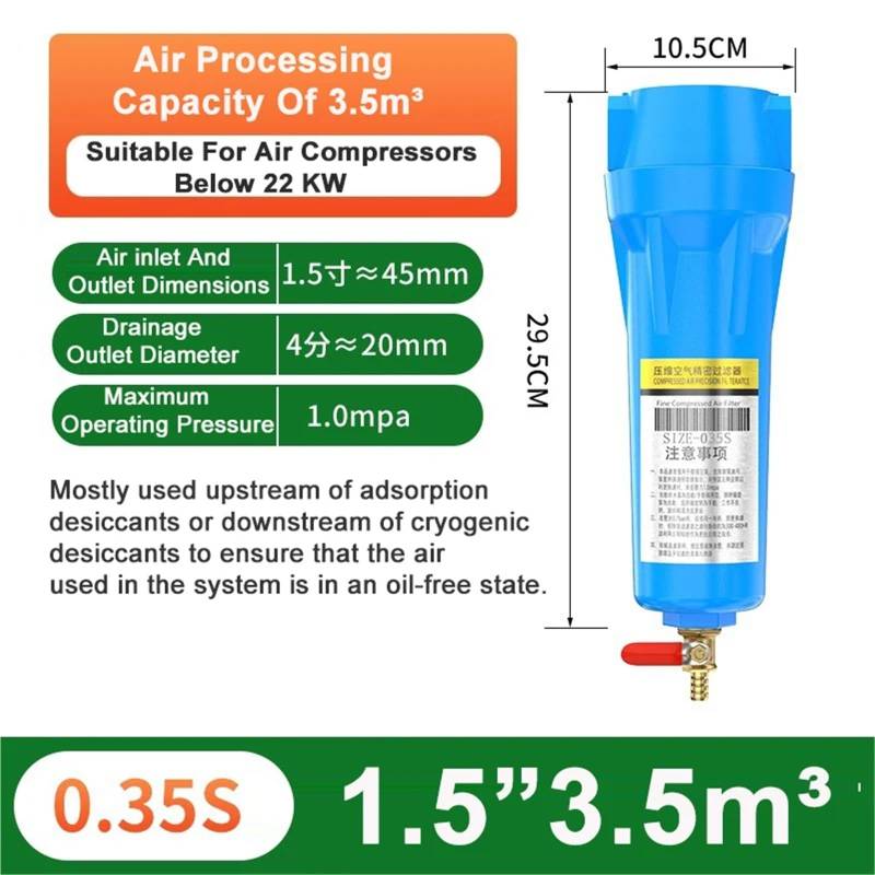 Druckluft-Präzisionsfilter Automatische Entwässerung QPS Luftkompressor Öl-Wasser-Abscheider Luftpumpe Kältetrockner(0.35S) von OPEUSLIEV
