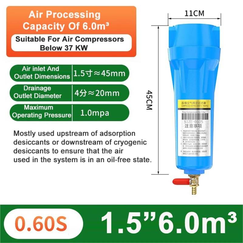 Druckluft-Präzisionsfilter Automatische Entwässerung QPS Luftkompressor Öl-Wasser-Abscheider Luftpumpe Kältetrockner(0.60S) von OPEUSLIEV