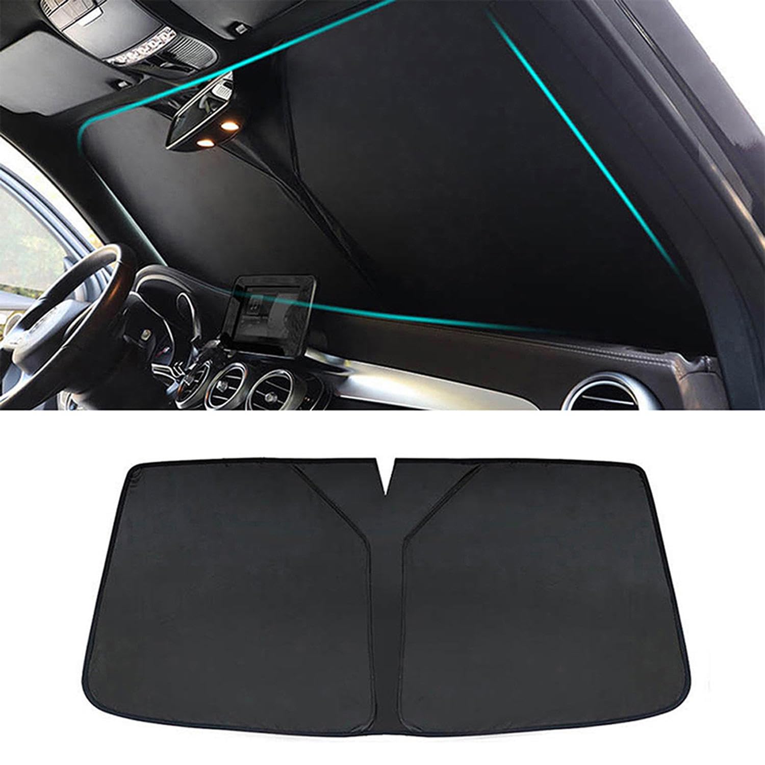 OPLFFJHM Passend für Honda Pilot 2009–2014, Windschutzscheiben-Sonnenschutz, vollständige Abdeckung, Auto-Sonnenschutz, Frontscheiben-Sonnenschutz, schwarz + silberfarben OPLFFJHM Passend für Honda Pilot 2009–2014, Windschutzscheiben-Sonnenschutz, vollständige Abdeckung, Auto-Sonnenschutz, Frontscheiben-Sonnenschutz, schwarz + silberfarben von OPLFFJHM
