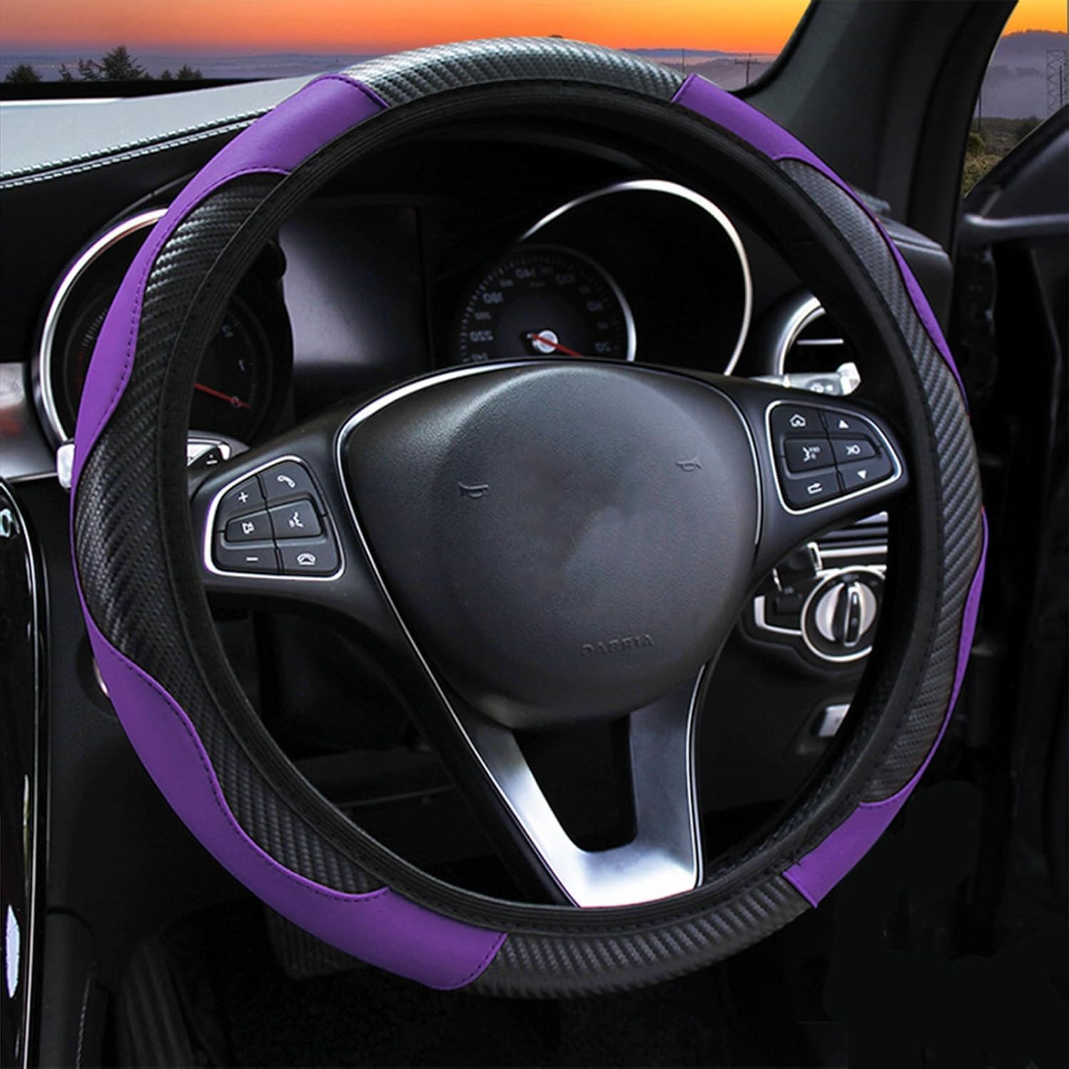 Auto Lenkradbezug für Suzuki Ignis, Leder Atmungsaktive Lenkradabdeckung, rutschfeste Langlebig Lenkradhülle - Auto Lenkrad Abdeckung Dekoratives Zubehör,Purple Auto Lenkradbezug für Suzuki Ignis, Leder Atmungsaktive Lenkradabdeckung, rutschfeste Langlebig Lenkradhülle - Auto Lenkrad Abdeckung Dekoratives Zubehör,Purple von OPNHAY