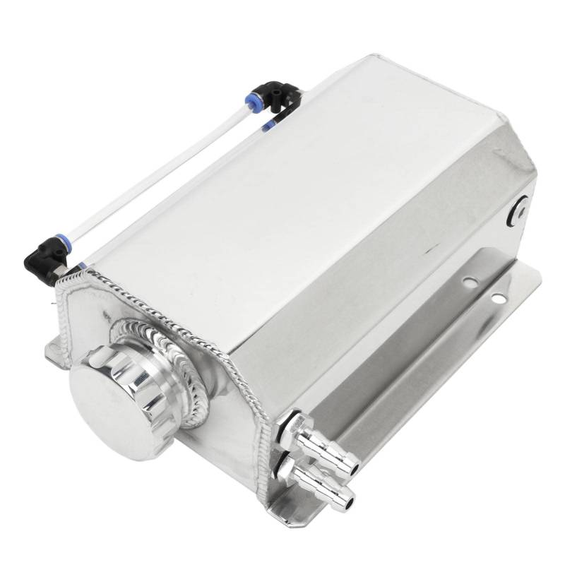 Kühlerüberlauftank, Aluminiumlegierung 2L Kapazität Universal Kühlerbehälter Können Expansionstank Kühlmittelreservoir Motor Öl Kraftstoff Gas Cath Can Can Pumse Flasche für die (SILVER) von OPPWONG