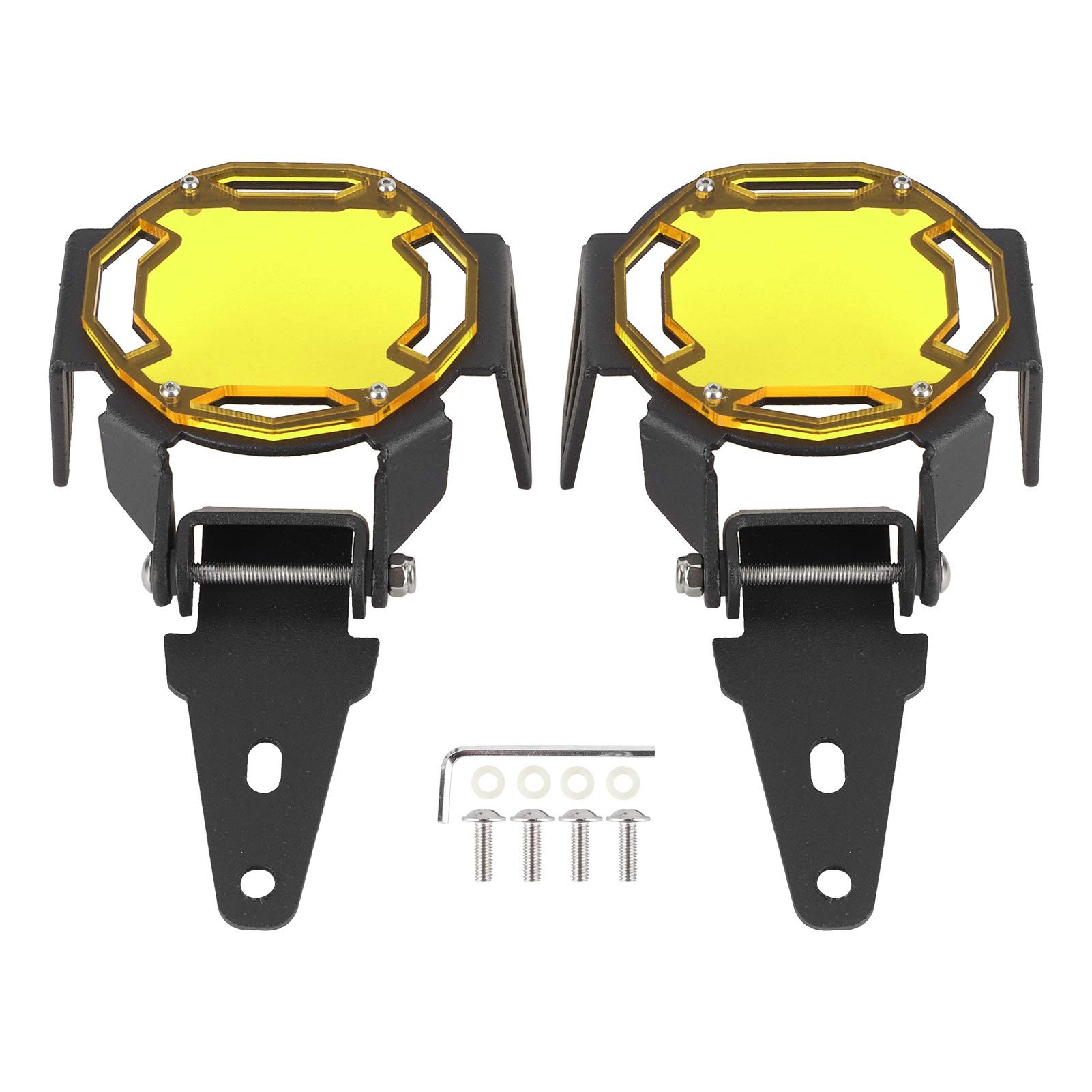 OPPWONG Nebellichtabdeckung, Aluminium -Motorrad -Nebel -Lampe -Wache Antriebsabdeckung mit Schraubdichtung für S1000XR F750GS F850GS R1200GS/ R1250GS Adventure Lc (YELLOW) von OPPWONG