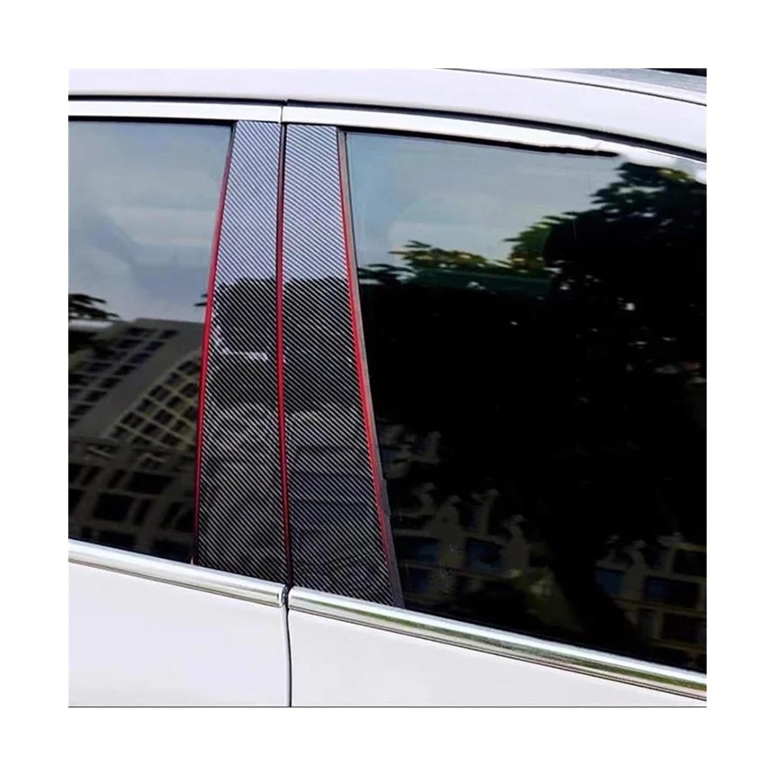 Fenster Türdichtungen Schwarz Glänzende Aufkleber Für Die Türsäulenverkleidung Für Mercedes Für Benz S-Klasse W221 2005–2013 6 Stück Kantenschutz Autotür(Kohlefaser) von OQRDVVTT