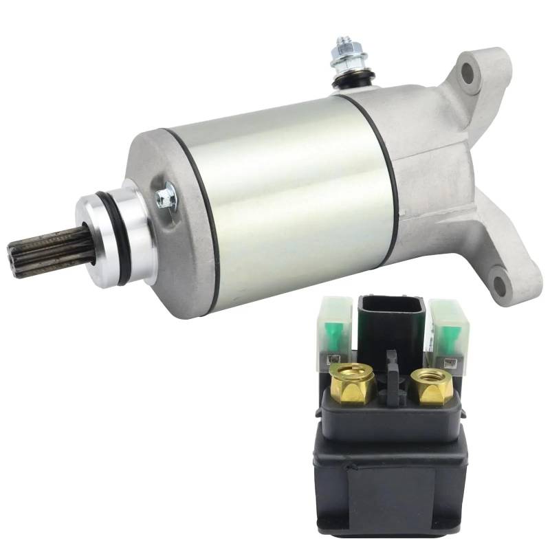 Anlasser mit Relais, kompatibel mit Suzuki-Motorrad SV650 1999–2002, 31100-19F00 31100-19F10 31100-48E00 von OQUFINTER
