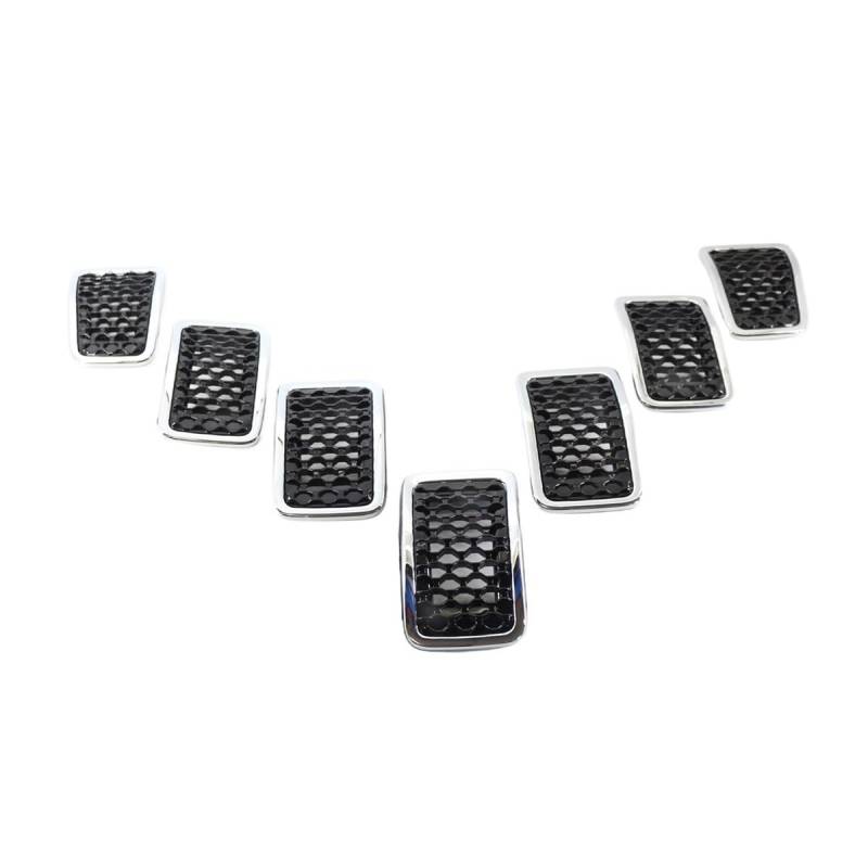 Autoersatz Grilleinsätze 7 Teile/Satz Auto Vorderen Stoßfänger Zentrale Grill Abdeckung Trim Ersetzt Mesh Waben Gitter Für Cherokee 2019-2022 6AZ88XS9AB Kühlergrill Doppelsteg von ORBANA