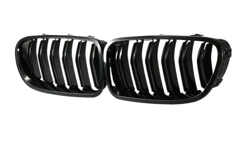Autoersatz Grilleinsätze Auto-Front-Sportgrill Für 5er F10 F11 F18 520d 530d 540i 2010–2017, 1 Paar Glänzend Schwarzer Doppellamellengrill Kühlergrill Doppelsteg von ORBANA