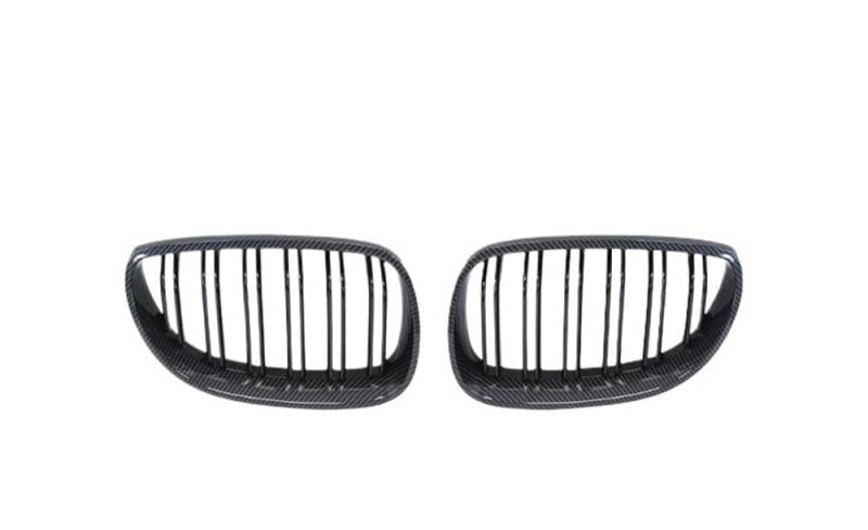 Autoersatz Grilleinsätze Auto-Frontstoßstangengrill-Gitter Für 5er E60 E61 2003–2009, Glänzend Schwarz, Auto-Doppellamellen Kühlergrill Doppelsteg von ORBANA