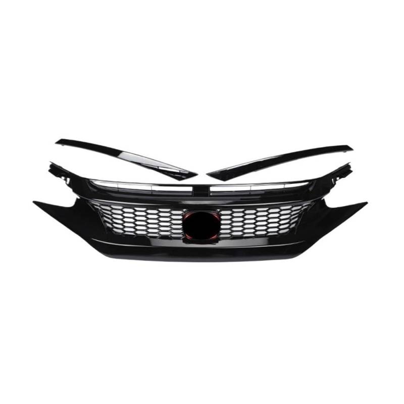 Autoersatz Grilleinsätze Autozubehör Frontstoßstangengrill Mitte Styling Oberer Grill FÜR Civic Limousine Schrägheck 2016–2018 Kühlergrill Doppelsteg von ORBANA