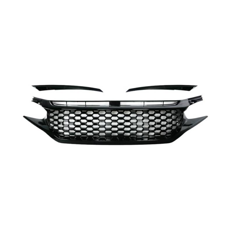Autoersatz Grilleinsätze Autozubehör Frontstoßstangengrill Mitte Styling Oberer Grill FÜR Civic Limousine Schrägheck 2016–2018 Kühlergrill Doppelsteg von ORBANA