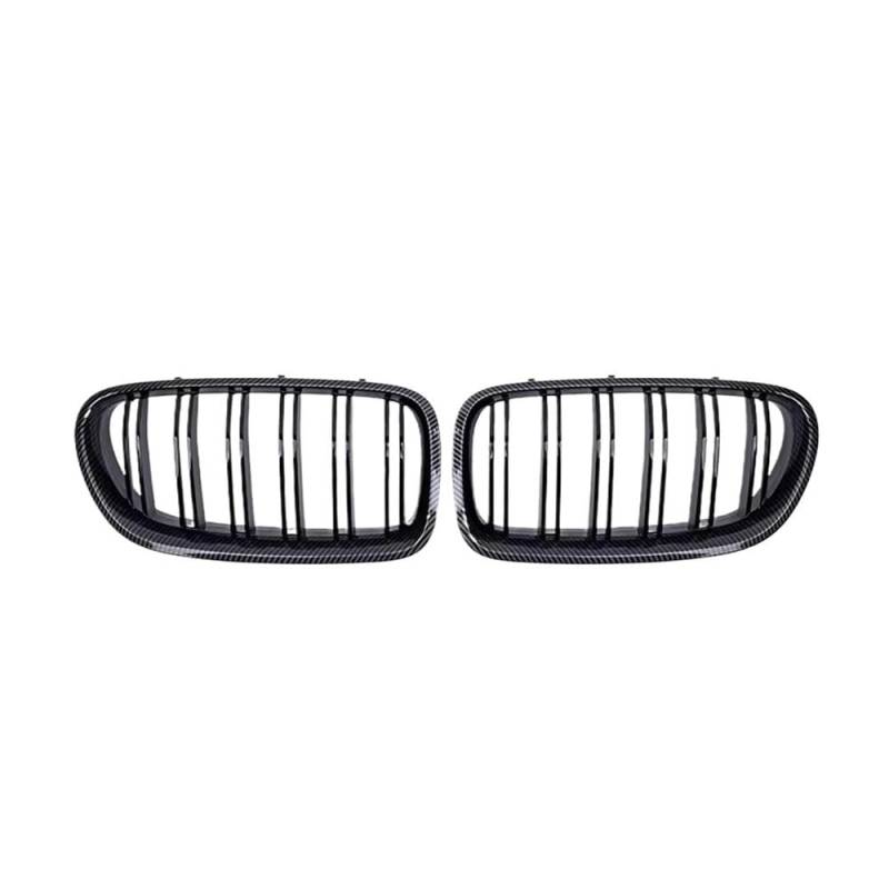 Autoersatz Grilleinsätze Obere Gitter Im Diamonds-Stil In Silber für 5er F10 F11 F18 528i 535i 2010–2017 Frontstoßstange Mit Zwei Lamellen Kühlergrill Doppelsteg von ORBANA